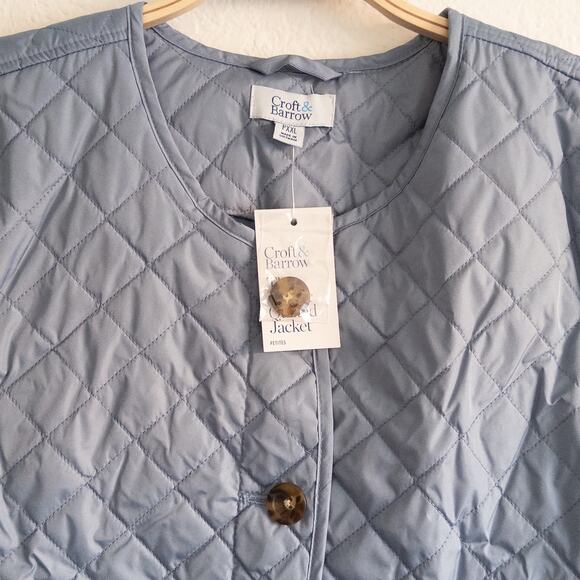 Croft & Barrow Quilted Light Blue Lightweight Packable Jacket NWT Petite XXL - Picture 3 of 5